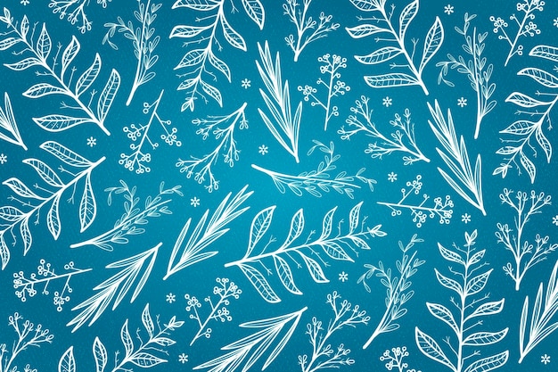 Hand drawn winter background