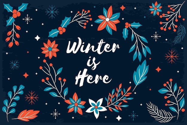 Free vector hand drawn winter background