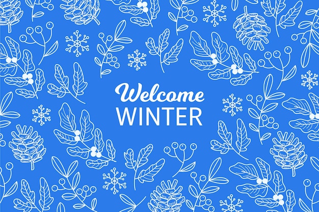 Hand drawn winter background