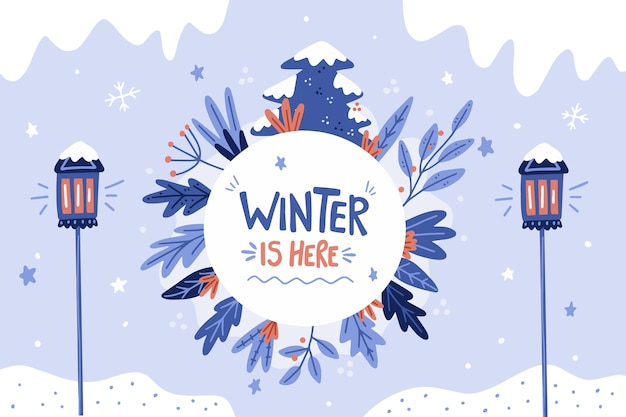 Free Vector hand drawn winter background