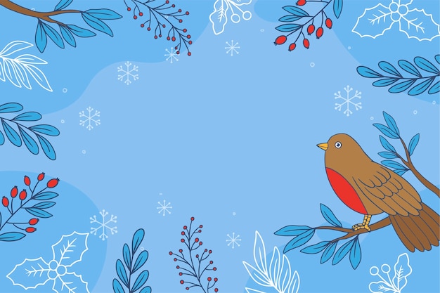 Free vector hand drawn winter background