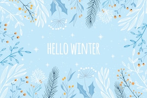 Hand drawn winter background