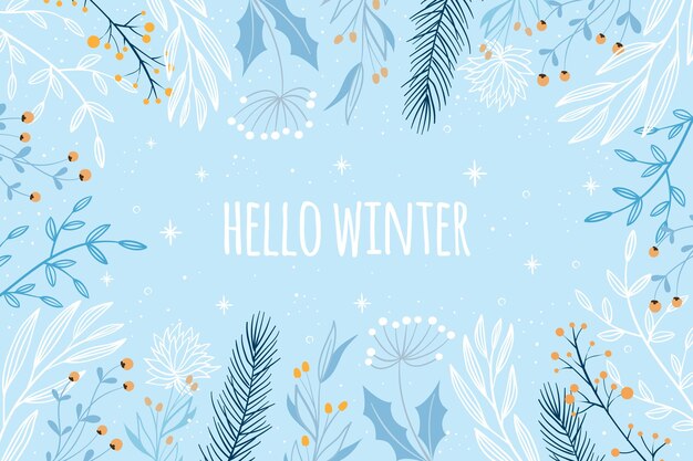 Hand drawn winter background