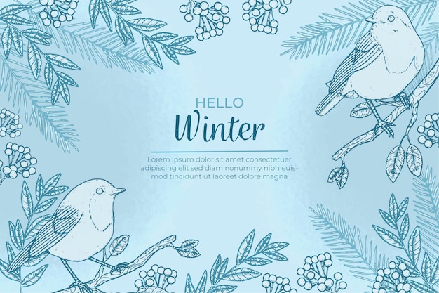 Free vector hand drawn winter background