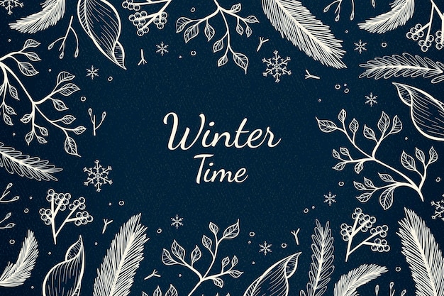 Free vector hand drawn winter background