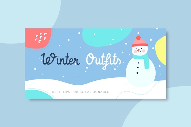 Hand-drawn winter blog header template