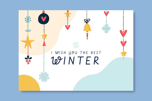 Hand-drawn winter card template