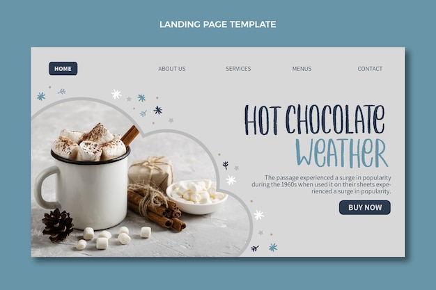 Free vector hand drawn winter landing page template