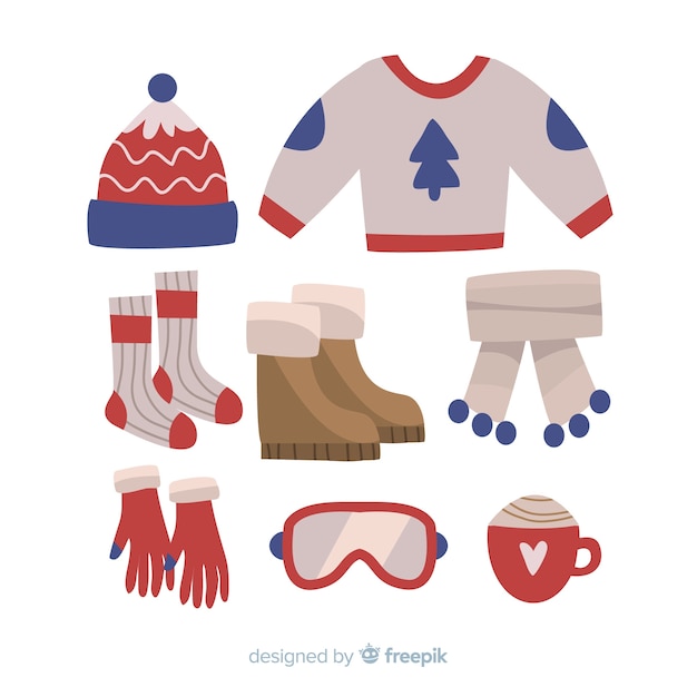 Free vector hand drawn winter outfit