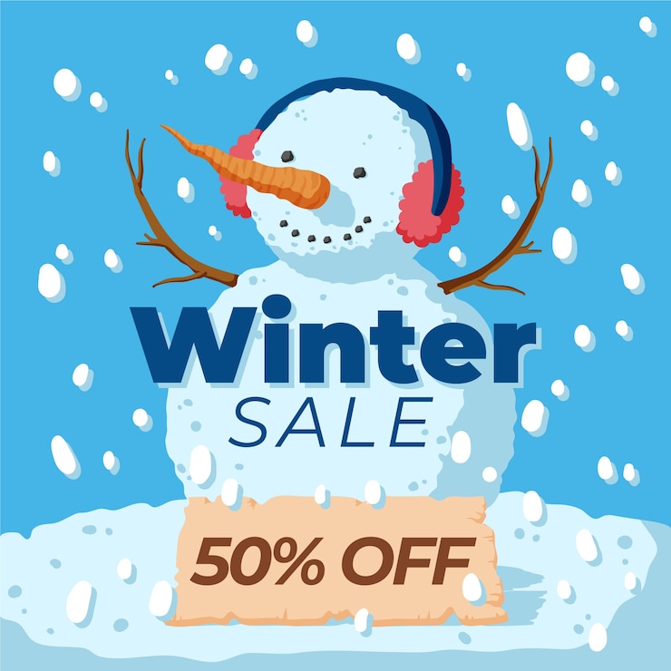 Free Vector hand drawn winter sale banner concept