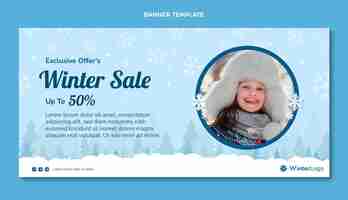 Free vector hand drawn winter sale banner