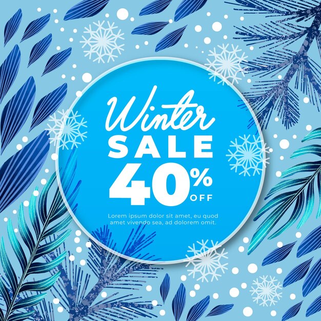 Hand drawn winter sale