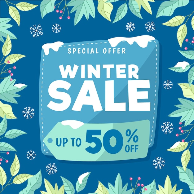 Free vector hand drawn winter sale