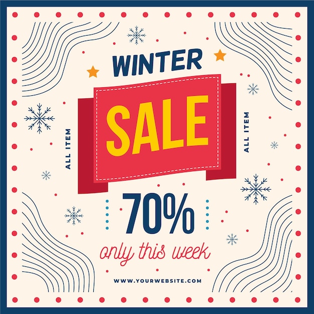 Free vector hand drawn winter sale