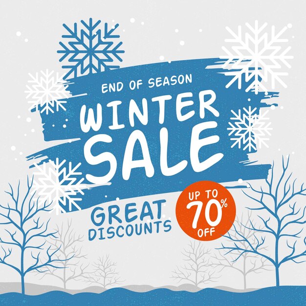 hand drawn winter sale