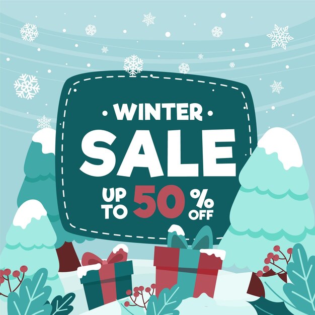 Hand drawn winter sale