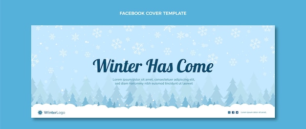 hand drawn winter social media cover template