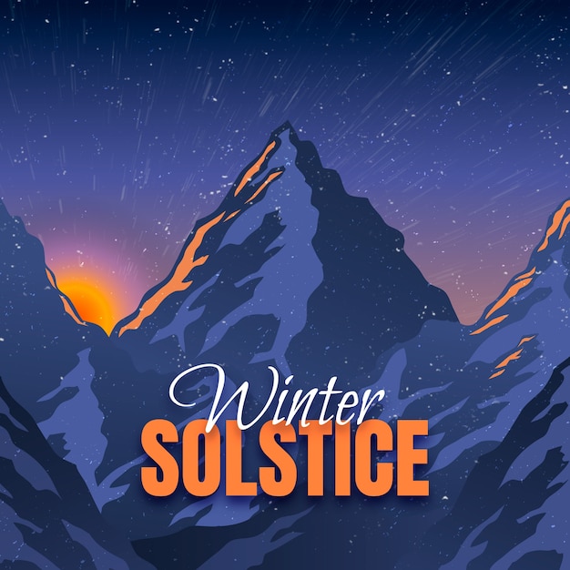 Free vector hand drawn winter solstice illustration