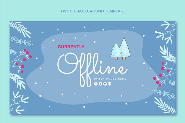 Free vector hand drawn winter twitch background