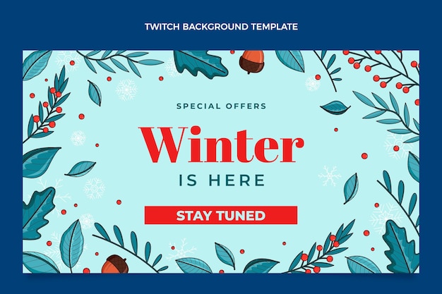 Free vector hand drawn winter twitch background