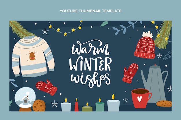 Hand drawn winter youtube thumbnail