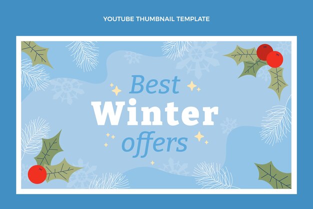 Free vector hand drawn winter youtube thumbnail