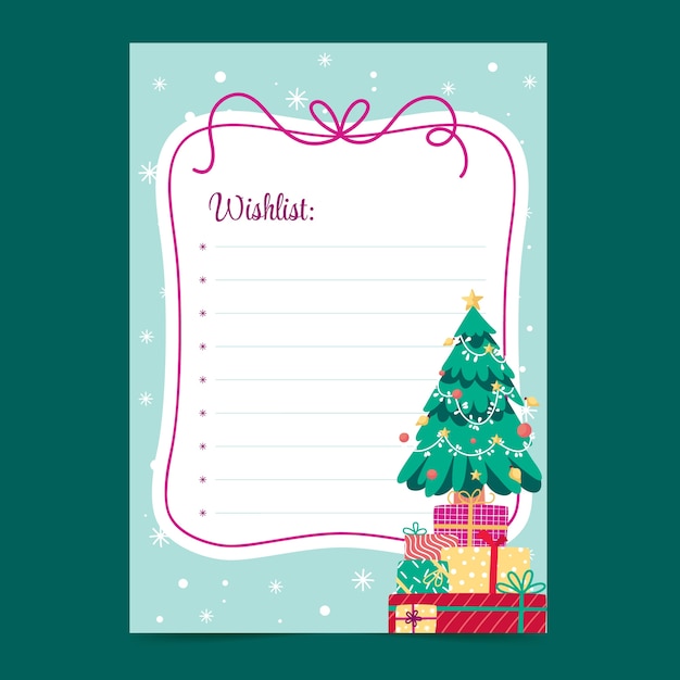 Hand drawn wish list template