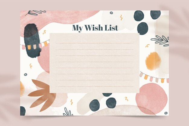 Free vector hand drawn wish list template