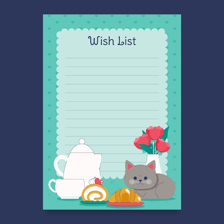 Free Vector hand drawn wish list template