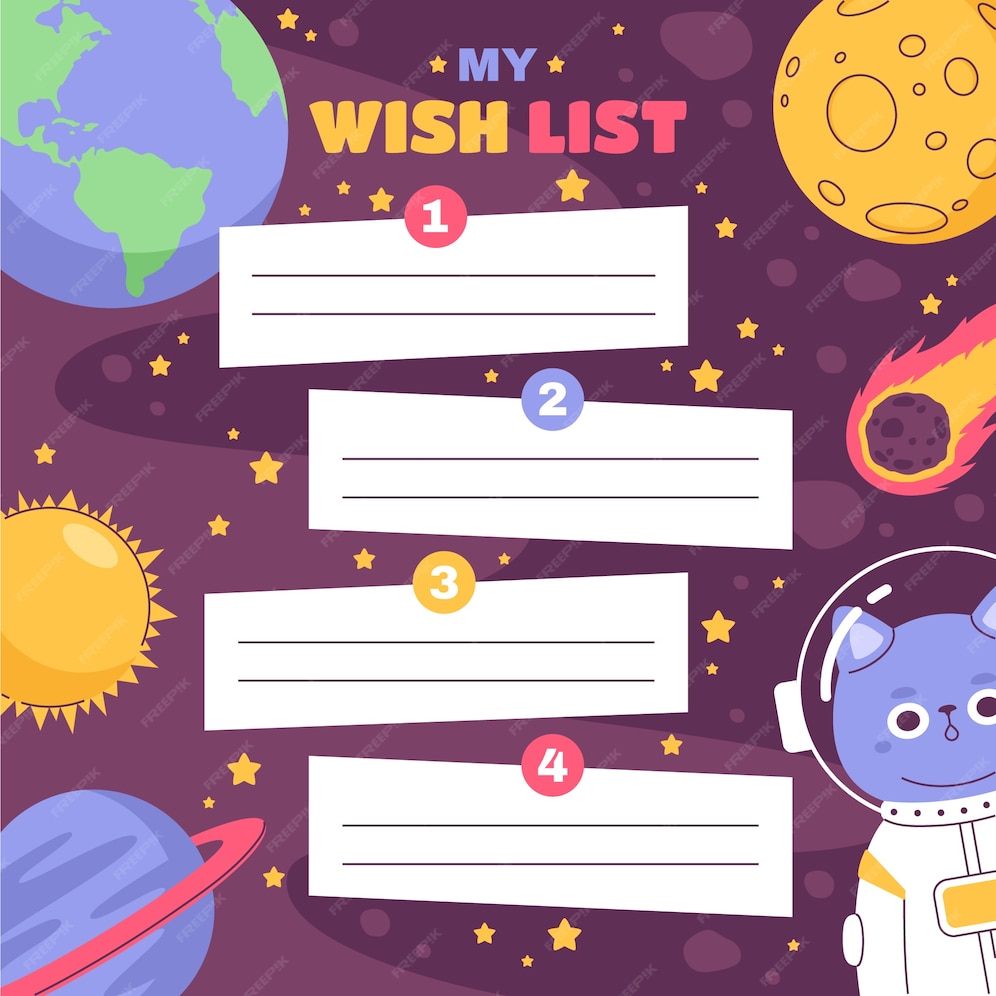 Free Vector Hand drawn wish list template