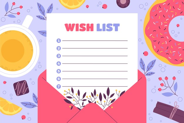 Hand drawn  wish list template