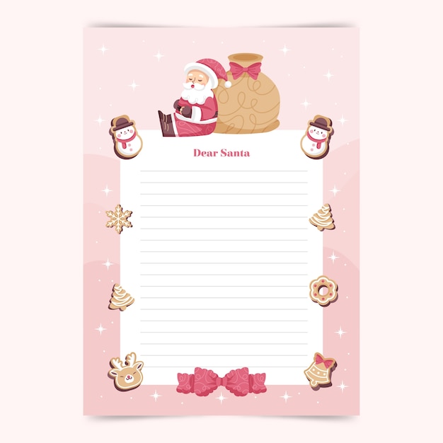 Free vector hand drawn wishes santa letter template