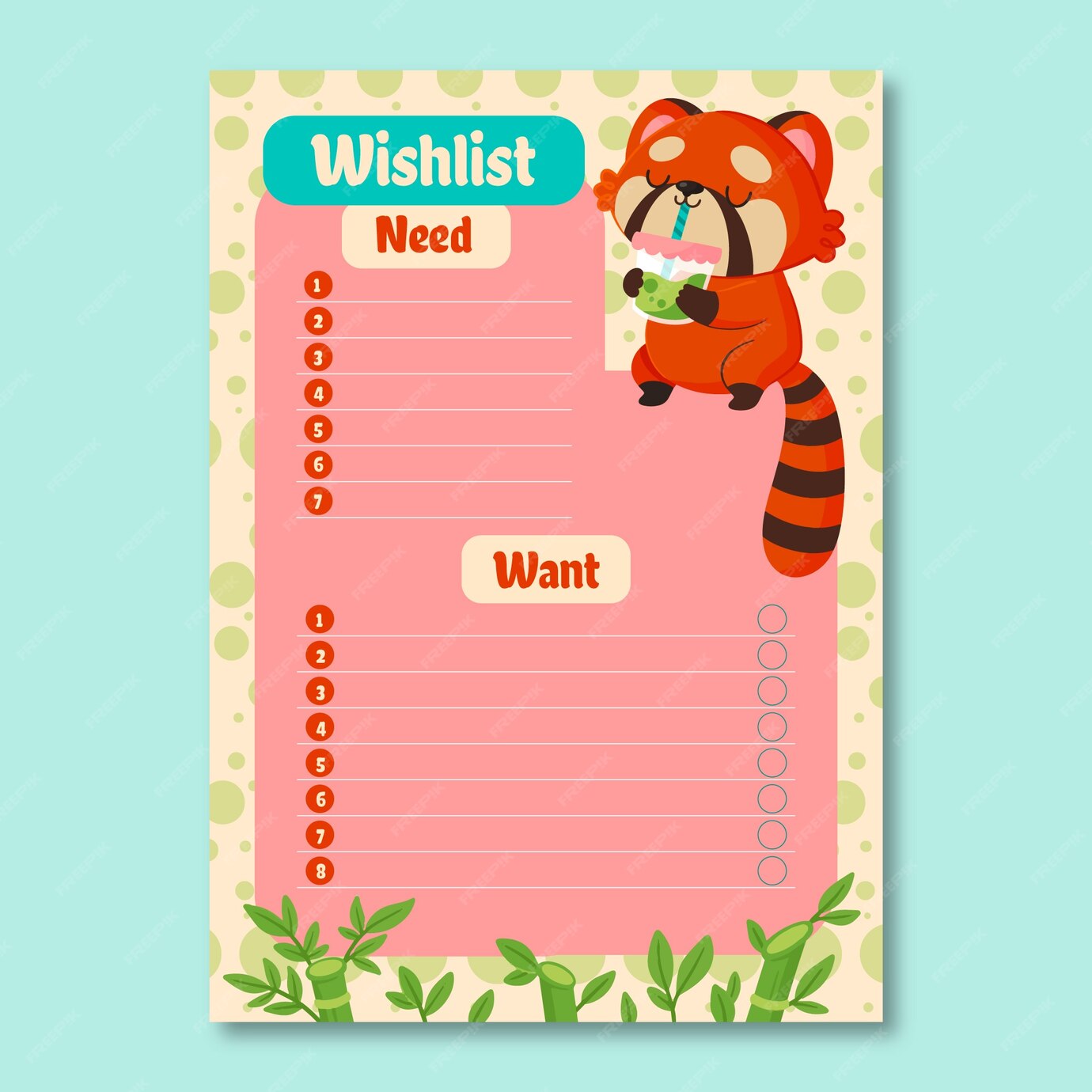 Free Vector Hand drawn wishlist template design