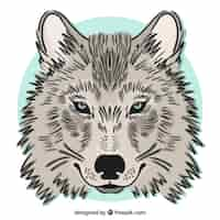 Free vector hand drawn wolf background