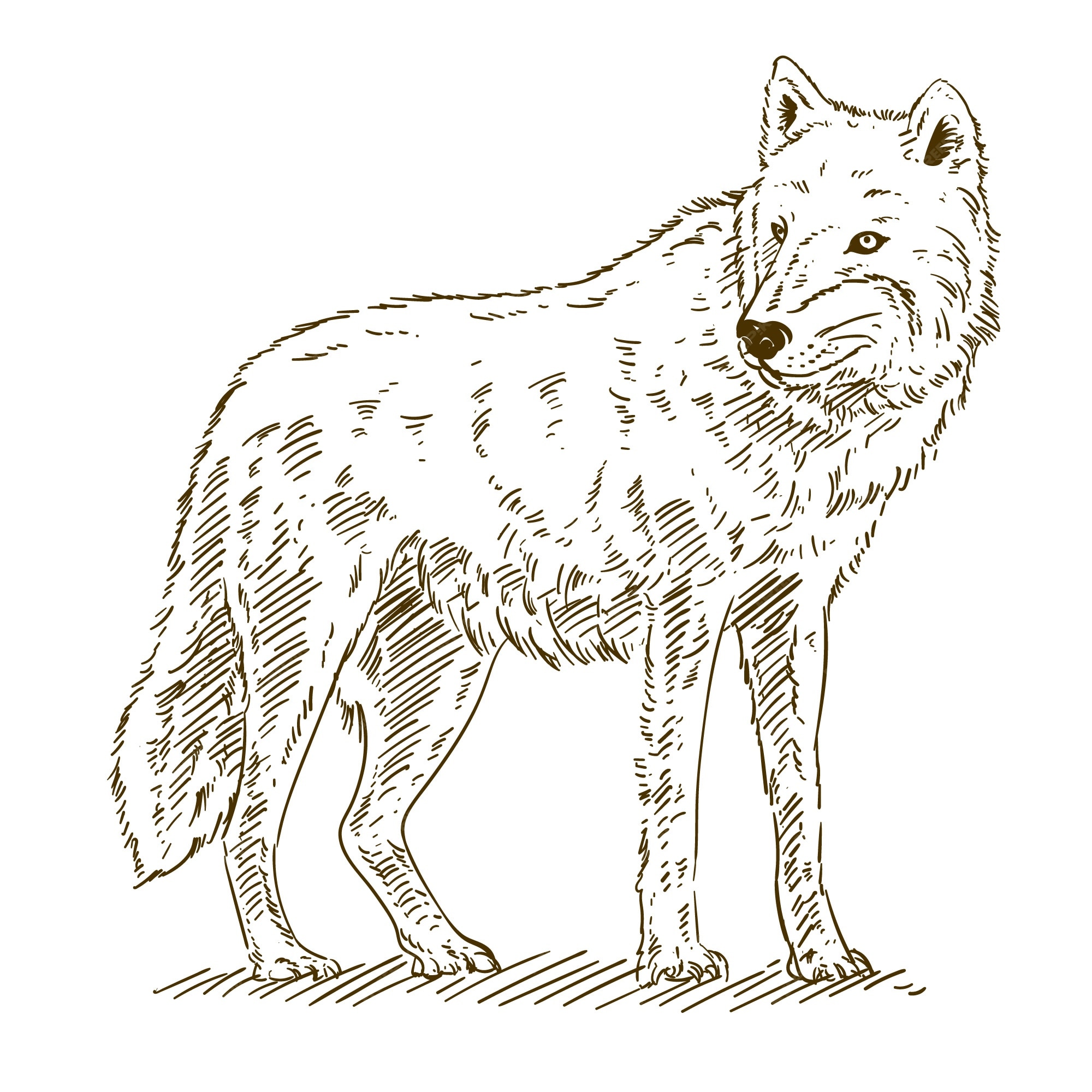 Wolf Drawing Images - Free Download on Freepik