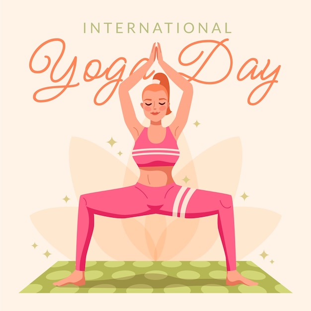 Vettore gratuito donna disegnata a mano che fa yoga illustrata