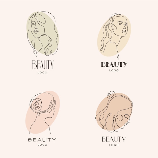 Free vector hand drawn woman logo template set