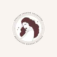 Free vector hand-drawn woman logo template