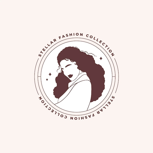 Hand-drawn woman logo template