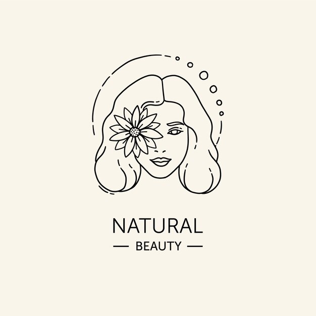 Hand-drawn woman logo template