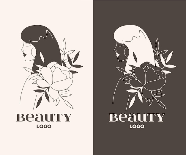 Free vector hand drawn woman logo template