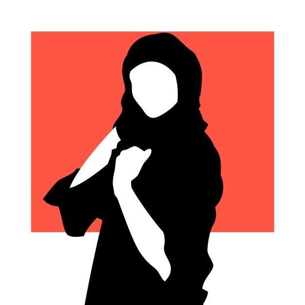 Hand drawn woman silhouette illustration