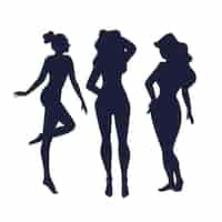 Free vector hand drawn woman silhouette illustration