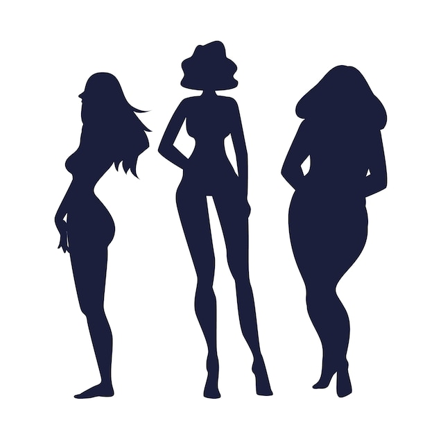 Hand drawn woman silhouette illustration