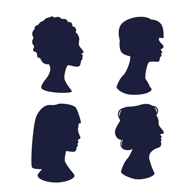 Hand drawn woman silhouette illustration