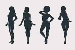 Free vector hand drawn woman silhouette illustration