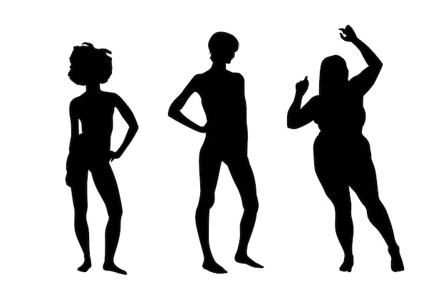 Free vector hand drawn woman silhouette