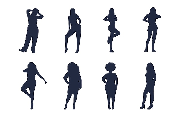 Free vector hand drawn woman silhouette