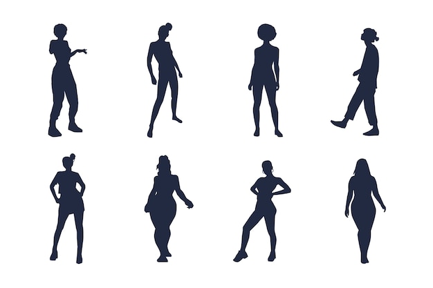 Free vector hand drawn woman silhouette