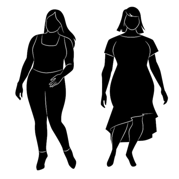 Free vector hand drawn woman silhouette